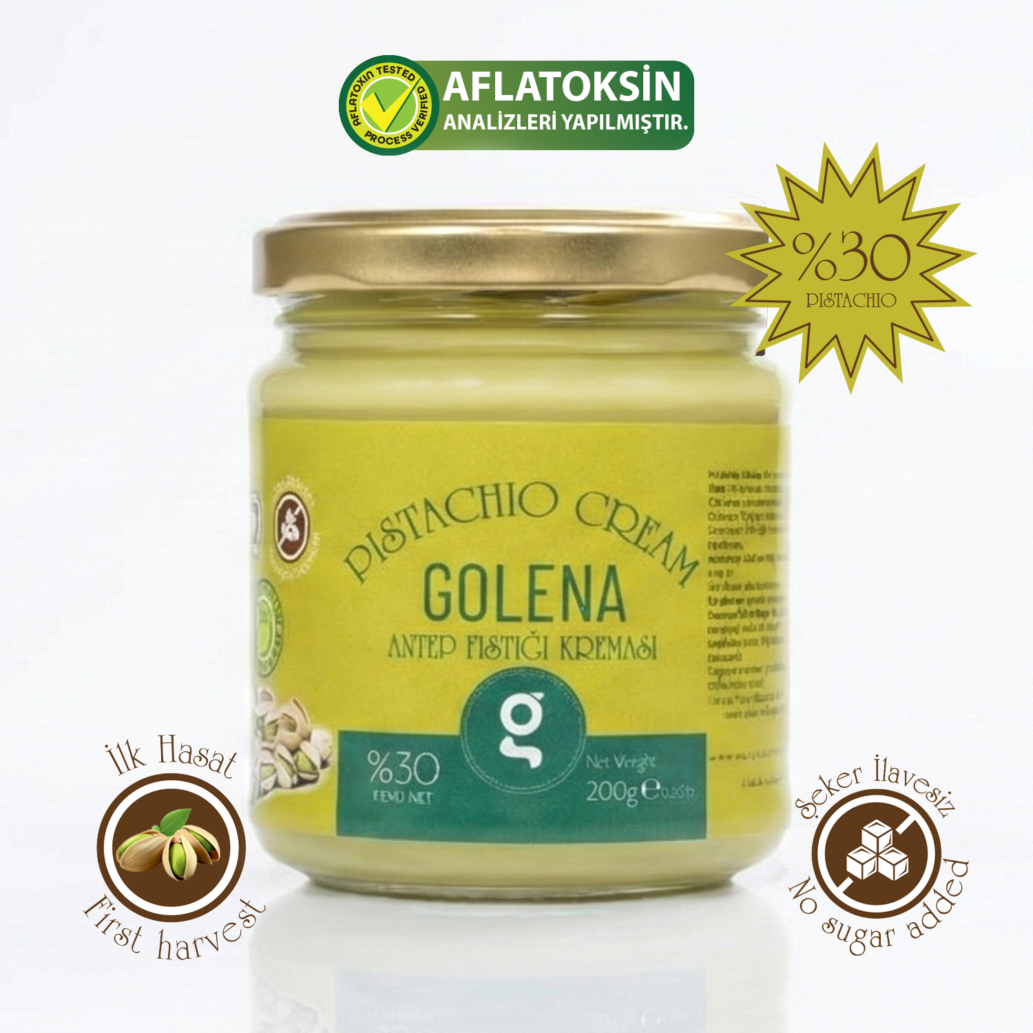 Sürülebilir Şeker Ilavesiz Antep Fıstığı Kreması